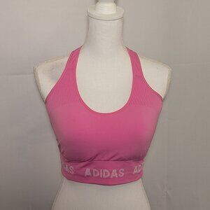 Adidas Training Light Support Strappy Bright Pink Aeroknit Sports Bra Sz XL GC